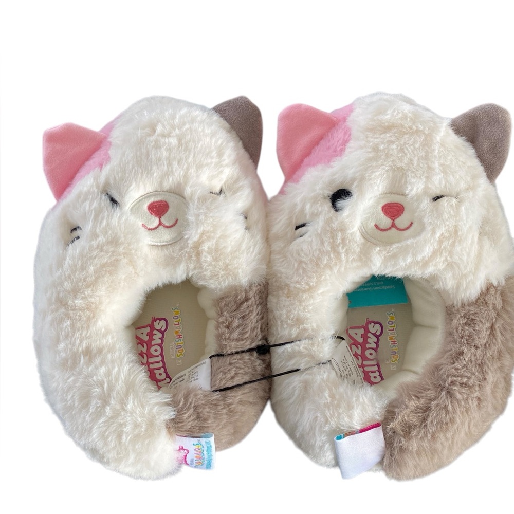 SQUISHMALLOWS Little Kids Cute Cat Plush Slippers  Size:  9-10